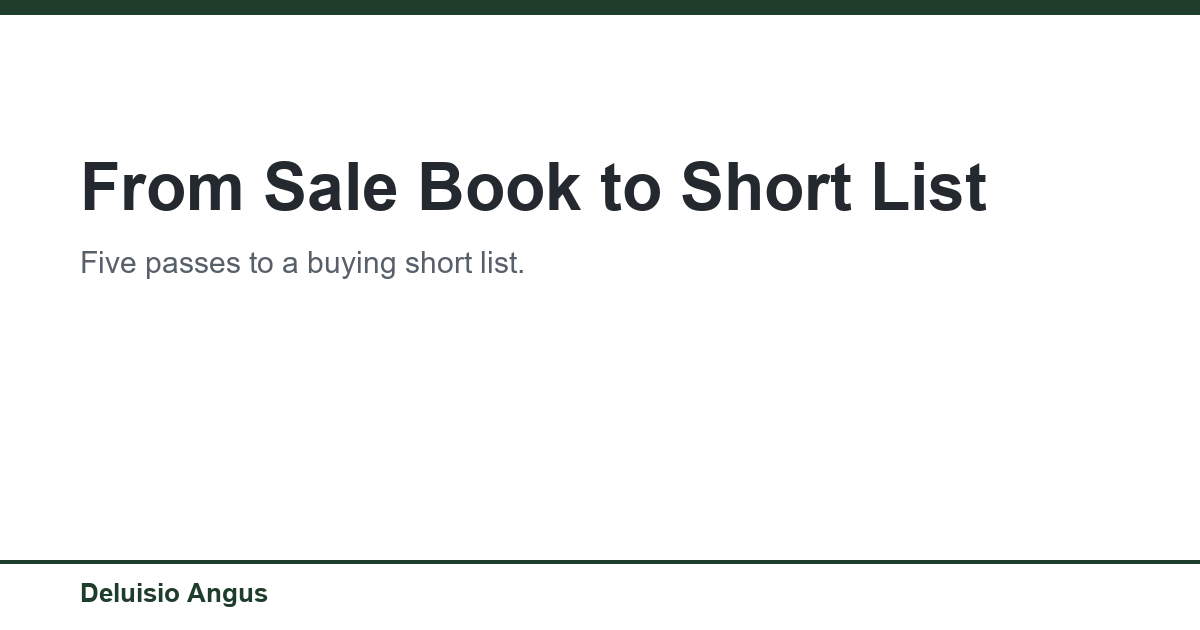 From a sale book to a short list